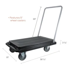 Discount 300 lb Capacity 21 x 32.5 x 37.5 Heavy-Duty Platform Cart - Black Cleaning & Janitorial Supplies