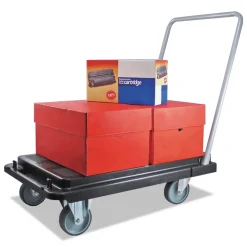Discount 300 lb Capacity 21 x 32.5 x 37.5 Heavy-Duty Platform Cart - Black Cleaning & Janitorial Supplies