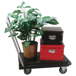 Discount 300 lb Capacity 21 x 32.5 x 37.5 Heavy-Duty Platform Cart - Black Cleaning & Janitorial Supplies