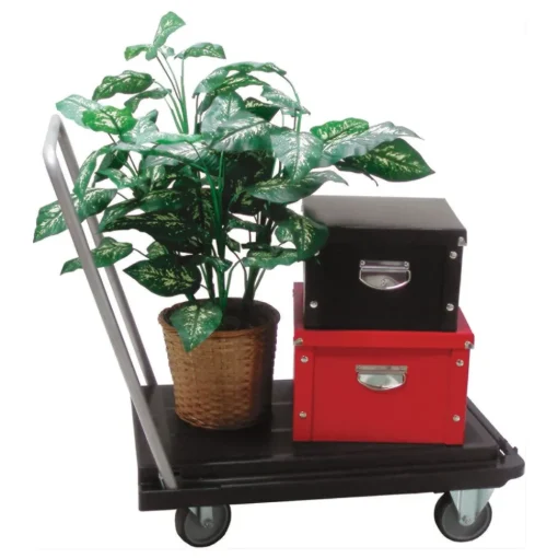 Discount 300 lb Capacity 21 x 32.5 x 37.5 Heavy-Duty Platform Cart - Black Cleaning & Janitorial Supplies