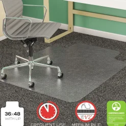 Sale 36 x 48 SuperMat Frequent Use Flat Lipped Chair Mat for Med Pile Carpet - Clear Office Furniture & Lighting