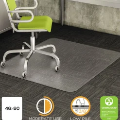 Sale DuraMat Moderate Use Low Pile Carpet Flat Rectangle 46 in. x 60 in. Chair Mat - Clear Cleaning & Janitorial Supplies