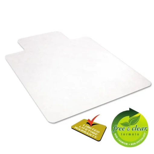Clearance EconoMat 36 in. x 48 in. Lipped Flat Packed All Day Use Chair Mat for Hard Floors - Clear Office Furniture & Lighting