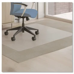Discount Medium Pile Carpet Rectangular 60 in. x 46 in. Antimicrobial Chair Mat - Clear Cleaning & Janitorial Supplies