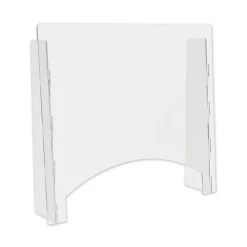 PBCTPC2724P 27 in. x 6 in. x 23.75 in. Polycarbonate Counter Top Barrier with Pass Thru - Clear (2/Carton) Desk Accessories & Office Organizers