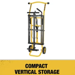 Discount 25 in. x 60 in. x 32.5 in. Heavy-Duty Rolling Miter Saw Stand - Yellow/Black Power Tool Accessories