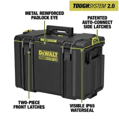Clearance 21-3/4 in. x 14-3/4 in. x 16-1/4 in. ToughSystem 2.0 Tool Box - X-Large, Black Storage Systems