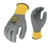 (12/Box) Full Dip Water-resistant Breathable Work Gloves - XL, Gray/Yellow Work Gloves