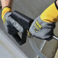 (12/Box) Full Dip Water-resistant Breathable Work Gloves - XL, Gray/Yellow Work Gloves