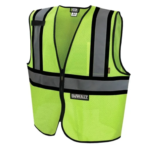 Sale Class 2 Contrasting Trim Economy Mesh Vest - Green - Medium Safety Vests