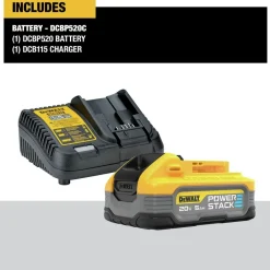 Hot POWERSTACK 20V MAX 5 Ah Lithium-Ion Battery and Charger Kit Power Tool Accessories