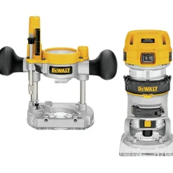 Sale 110V 7 Amp Variable Speed 1-1/4 HP Corded Compact Router with LED Combo Kit Woodworking Tools|Routers And Trimmers