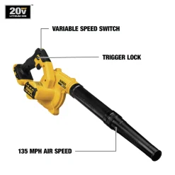 Sale 20V MAX Cordless Lithium-Ion Compact Jobsite Blower (Tool Only) Leaf Blowers