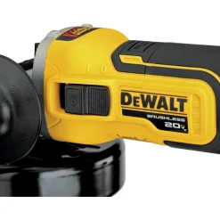 Discount 20V MAX XR Brushless Lithium-Ion 4.5 in. Cordless Slide Switch Small Angle Grinder with Kickback Brake (Tool Only) Angle Grinders