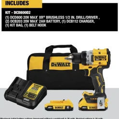Best 20V MAX XR Brushless Lithium-Ion 1/2 in. Cordless Drill Driver Kit with 2 Batteries (2 Ah) Drill Drivers