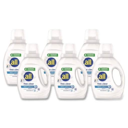 Online 34 oz. Bottle Free Clear Liquid Fabric Softener - Fragrance Free (6/Carton) Cleaning & Janitorial Supplies