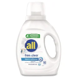 Online 34 oz. Bottle Free Clear Liquid Fabric Softener - Fragrance Free (6/Carton) Cleaning & Janitorial Supplies