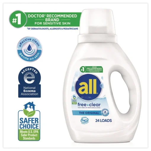 Outlet 30 oz Free Clear HE Laundry Detergent - Unscented (6/Carton) Cleaning & Janitorial Supplies