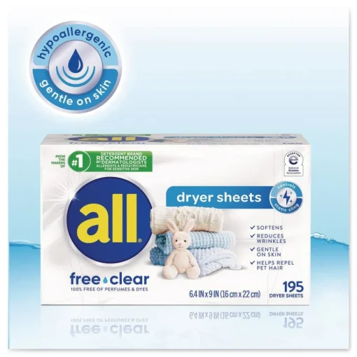 Outlet Free Clear Dryer Sheets - Fragrance Free (6/Carton) Cleaning & Janitorial Supplies