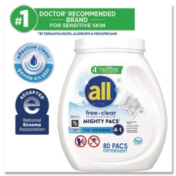 Discount MIGHTY PACS Free Clear Laundry Detergent (4/Carton) Cleaning & Janitorial Supplies