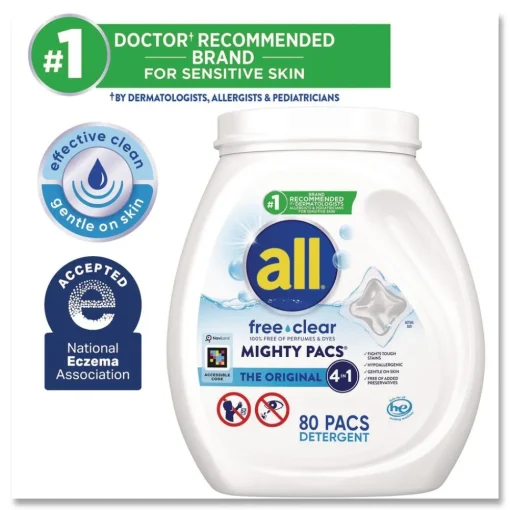 Discount MIGHTY PACS Free Clear Laundry Detergent (4/Carton) Cleaning & Janitorial Supplies