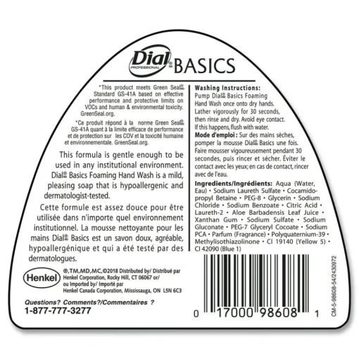 Clearance 15.2 oz. Basics Hypoallergenic Foaming Hand Wash - Honeysuckle Scent Cleaning & Janitorial Supplies