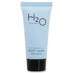 Online H2O Therapy 0.85 oz Single-Use Body Wash - White Tea and Lemongrass (300/Carton) Cleaning & Janitorial Supplies