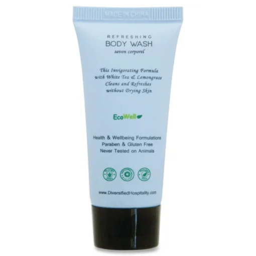 Online H2O Therapy 0.85 oz Single-Use Body Wash - White Tea and Lemongrass (300/Carton) Cleaning & Janitorial Supplies