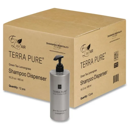 Clearance Terra Pure 16.23 oz Shampoo - Green Tea Lemongrass (12/Carton) Cleaning & Janitorial Supplies