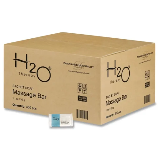 Outlet H2O Therapy 1.1 oz Soaps - White Tea and Lemongrass (400/Carton) Cleaning & Janitorial Supplies