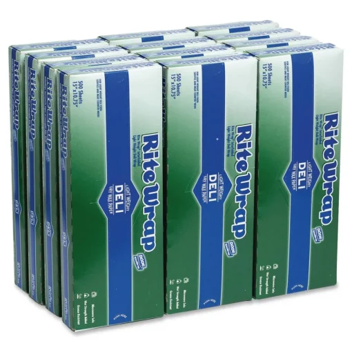 Sale 15.12 in. x 10.75 in. Dry Wax Lightweight Deli Paper (12/Carton) Tabletop And Serveware
