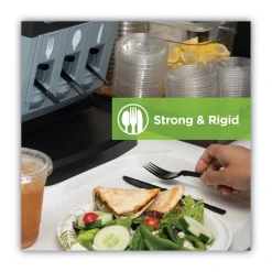 Best DUSSPF5 SmartStock Tri-Tower Dispensing System Polypropylene Cutlery Mediumweight Plastic Fork - Black (960/Carton) Tabletop And Serveware