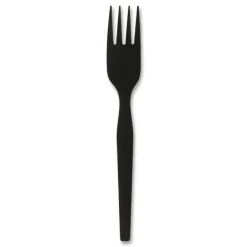 Outlet SmartStock Series-O 6 in. Heavyweight Plastic Cutlery Forks Refill - Black (40/Pack, 24 Packs/Carton) Tabletop And Serveware