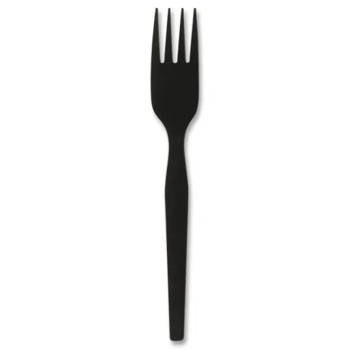 Outlet SmartStock Series-O 6 in. Heavyweight Plastic Cutlery Forks Refill - Black (40/Pack, 24 Packs/Carton) Tabletop And Serveware