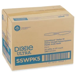 New SmartStock Wrapped Heavyweight Cutlery Knives Refill - Black (960/Carton) Tabletop And Serveware