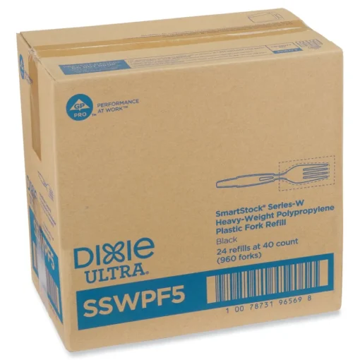 Best SmartStock Wrapped Heavyweight Cutlery Forks Refill - Black (960/Carton) Tabletop And Serveware