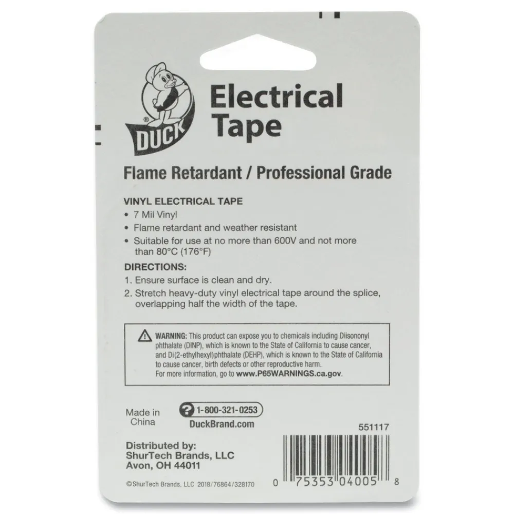 Online 0.75 in. x 66 ft. 1 in. Core Pro Electrical Tape - Black (1-Roll) Tapes & Adhesives