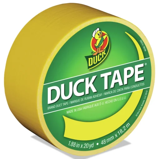 Online 1.88 in. x 20 yards 3 in. Core Colored Duct Tape - Yellow (1-Roll) Mailing, Packing & Shipping