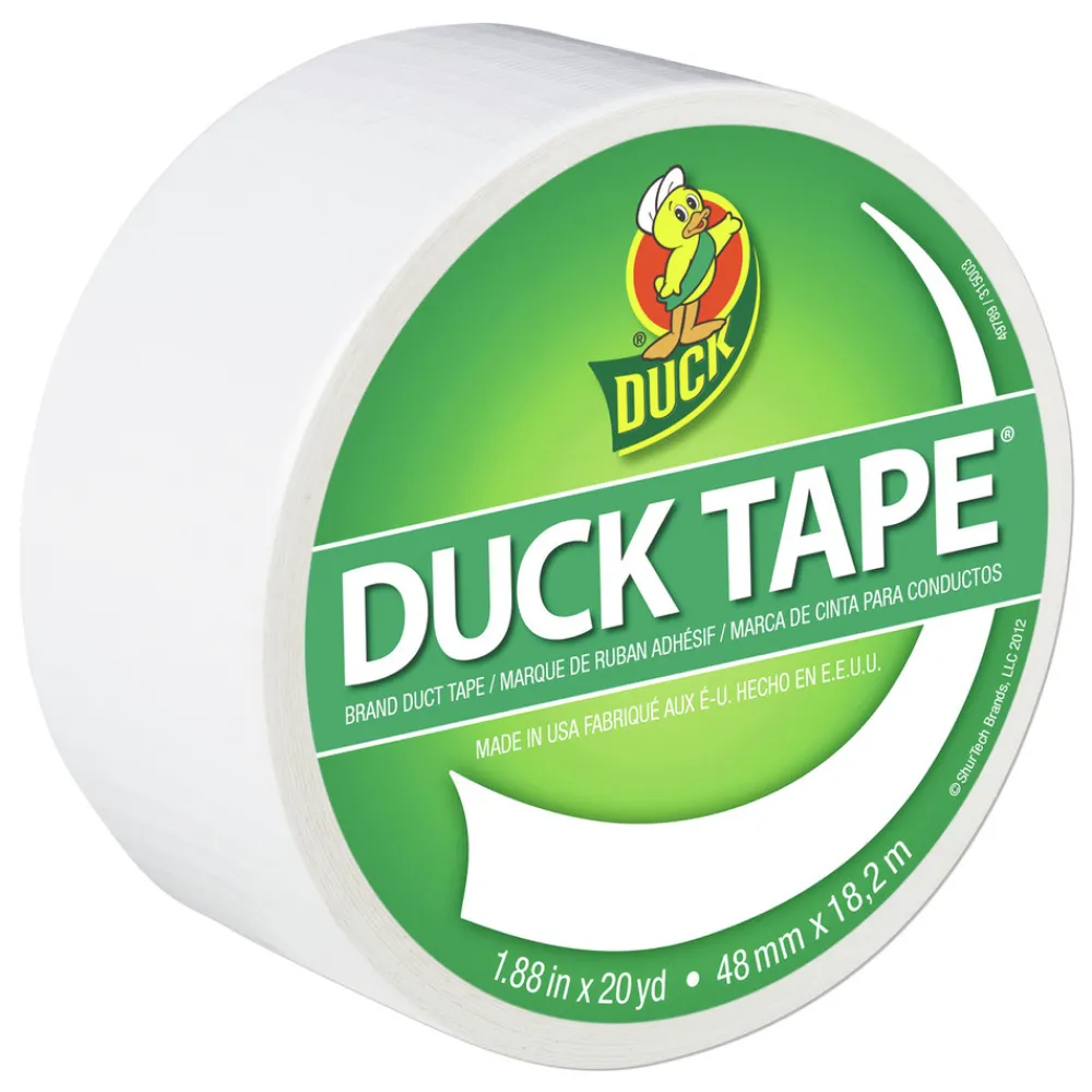 1.88 in. x 20 yards 3 in. Core Colored Duct Tape - White (1-Roll) Mailing, Packing & Shipping