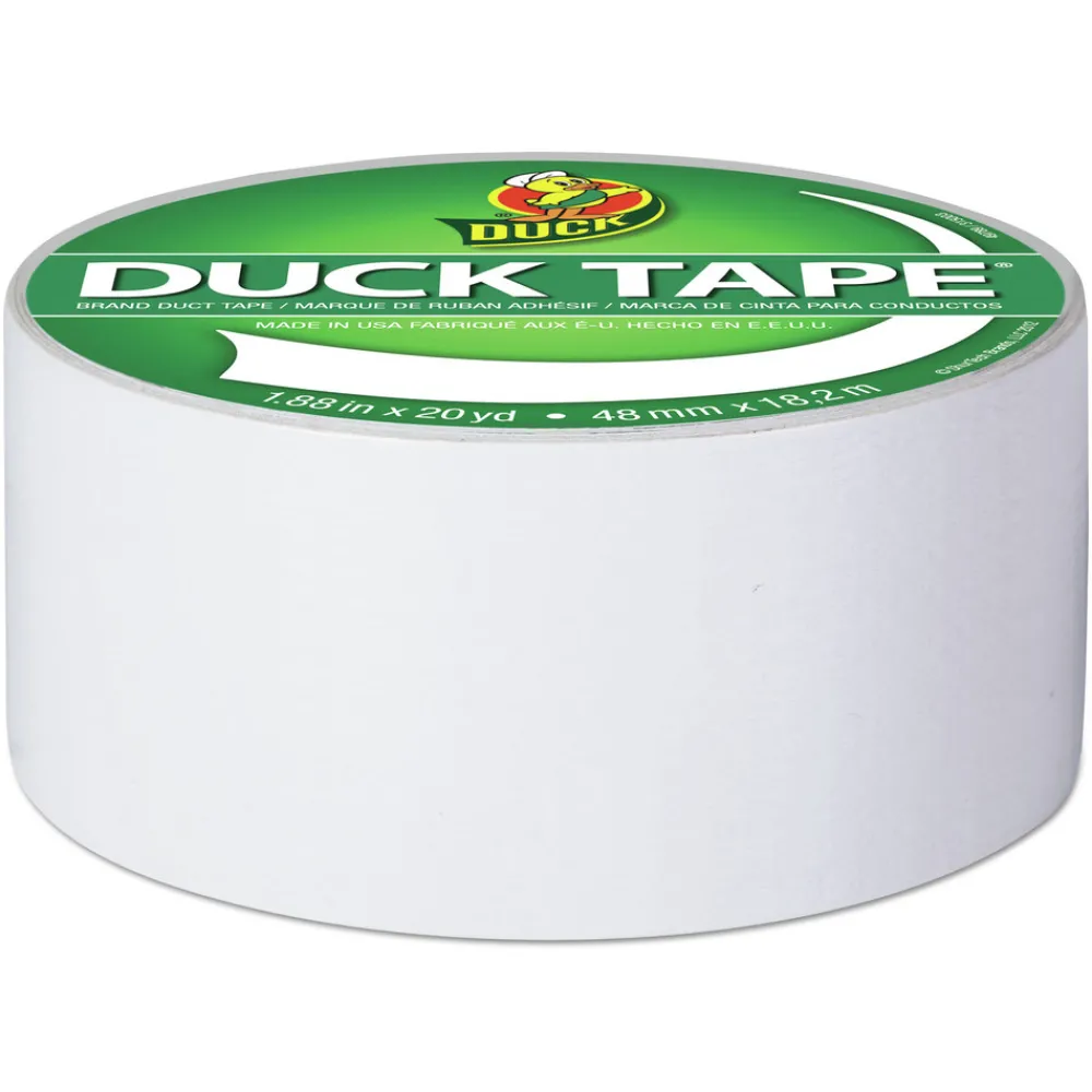1.88 in. x 20 yards 3 in. Core Colored Duct Tape - White (1-Roll) Mailing, Packing & Shipping