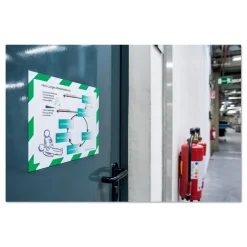 Best 8.5 in. x 11 in. DURAFRAME Security Magnetic Sign Holder - Green/White Frame (2/Pack) Floor Signs
