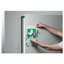 Best 8.5 in. x 11 in. DURAFRAME Security Magnetic Sign Holder - Green/White Frame (2/Pack) Floor Signs