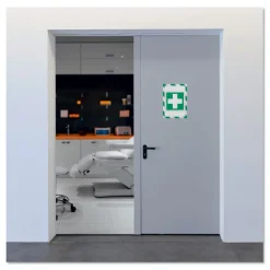 Best 8.5 in. x 11 in. DURAFRAME Security Magnetic Sign Holder - Green/White Frame (2/Pack) Floor Signs