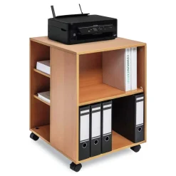Clearance 20.79 in. x 23.31 in. x 29.45 in. 6 Shelves Wood Flexible Multi-Functional Cart for Office Storage - Beech Utility Carts