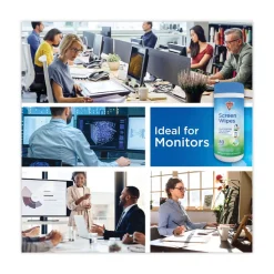 Online 5 in. x 7 in. Cloth Premoistened Monitor Cleaning Wipes - White Cleaning & Janitorial Supplies