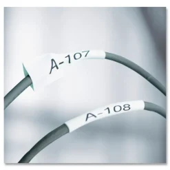 Outlet 0.75 in. x 5 ft. Rhino Heat Shrink Tubes Industrial Label Tape - White/Black Print (1-Roll) Labels & Label Makers
