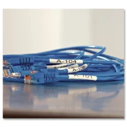 Outlet 0.75 in. x 5 ft. Rhino Heat Shrink Tubes Industrial Label Tape - White/Black Print (1-Roll) Labels & Label Makers