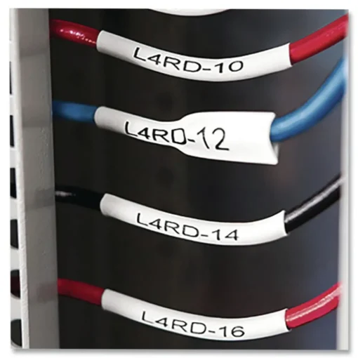 Outlet 0.75 in. x 5 ft. Rhino Heat Shrink Tubes Industrial Label Tape - White/Black Print (1-Roll) Labels & Label Makers