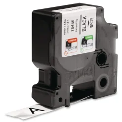 0.75 in. x 18 ft. Rhino Permanent Vinyl Industrial Label Tape - White/Black Print Labels & Label Makers