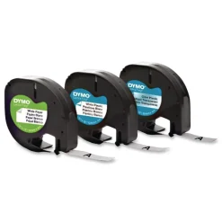 Sale LetraTag 0.5 in. x 13 ft. Paper/Plastic Label Tape Value Pack - Assorted (3/Pack) Labels & Label Makers